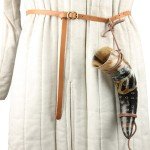 Viking Drinking Horn with Snakeskin Leather Holder