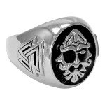 Large Sterling Silver Rune Ring - Norse God Odin