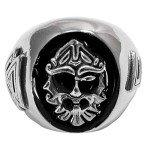 Large Sterling Silver Rune Ring - Norse God Odin