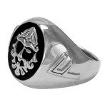 Large Sterling Silver Rune Ring - Norse God Odin