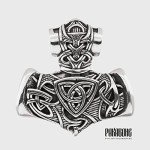 Mjolnir Pendant with Wolves - Norse Viking Necklace