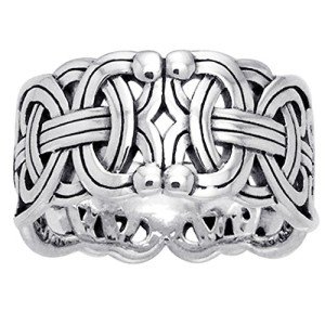 Borre Knot Viking Braided Sterling Silver Ring