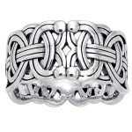 Borre Knot Viking Braided Sterling Silver Ring