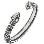 Adjustable Pewter Viking Arm Ring with Freyja's Cats