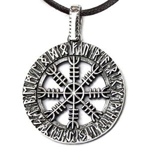Viking Helm of Awe Silver Necklace – Norse Pendant