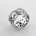 Borre Knot Viking Braided Sterling Silver Ring