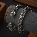 Adjustable Pewter Viking Arm Ring with Freyja's Cats