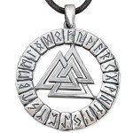 Valknut Pendant Necklace in Sterling Silver