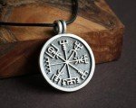Viking Compass Necklace - Baldur Vegvisir Pendant