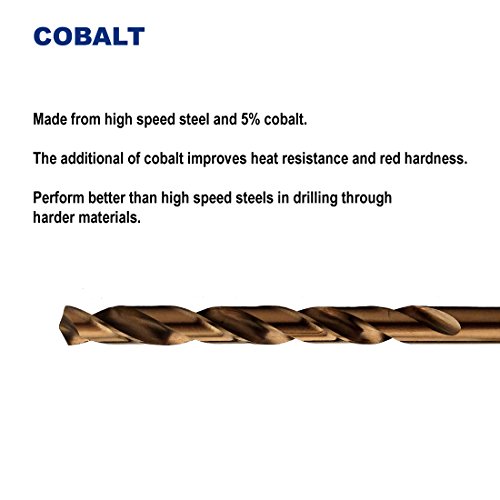 Norseman M35 Cobalt Twist Drill Bits, Pack of 12