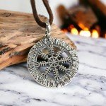 Viking Helm of Awe Silver Necklace – Norse Pendant