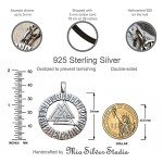 Valknut Pendant Necklace in Sterling Silver