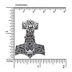 Celtic Viking Skull Mjolnir Pendant in Silver