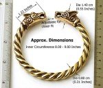 Bronze Norse Fenrir Wolf Head Cuff Bracelet