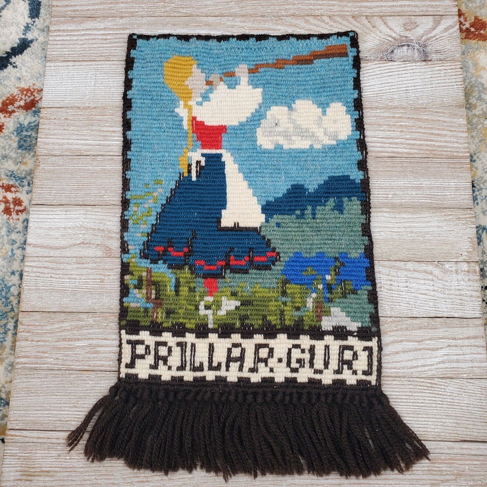 Guri Tapestry Needlepoint Norwegian Folk Art Wall Hanging