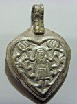 Antique Norwegian Woodswoman Silver Heart Pendant