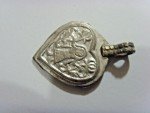 Antique Norwegian Woodswoman Silver Heart Pendant