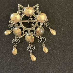 Norseman 830S Silver Solje Brooch with Dangles