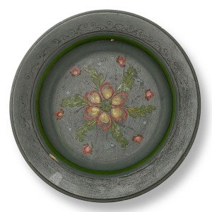 Knut Agge-Fiedler Hand Painted Floral Wooden Plate