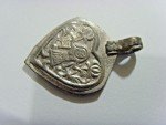 Antique Norwegian Woodswoman Silver Heart Pendant