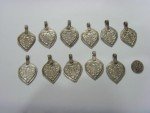 Antique Norwegian Woodswoman Silver Heart Pendant