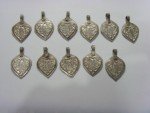 Antique Norwegian Woodswoman Silver Heart Pendant