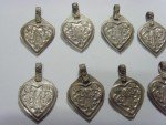 Antique Norwegian Woodswoman Silver Heart Pendant