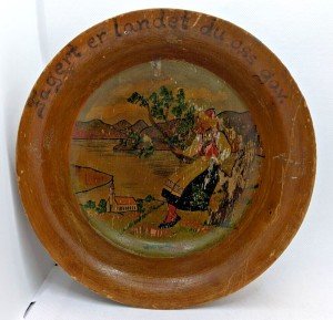 Norwegian Girl Folk Art Decorative Hanging Plate