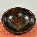 Hand-Painted Norwegian Rosemaling Wooden Bowl 7.25