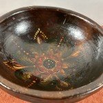 Hand-Painted Norwegian Rosemaling Wooden Bowl 7.25
