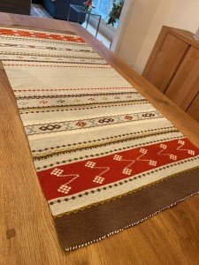 XXL Handwoven Norwegian Table Runner Tapestry