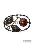 Vintage Norwegian 830S Silver Enamel Floral Brooch