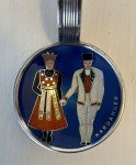 Norwegian Vintage Silver Tea Caddy Spoon with Enamel