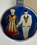 Norwegian Vintage Silver Tea Caddy Spoon with Enamel