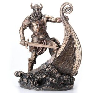 Norse Viking Warrior Statue on Ship Prow