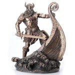 Norse Viking Warrior Statue on Ship Prow