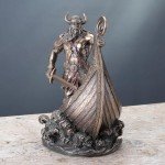 Norse Viking Warrior Statue on Ship Prow