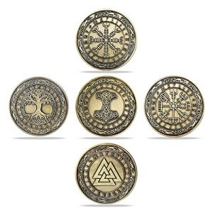 Norse Viking Symbol Coin Set - 5 Talismans