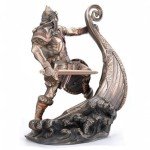 Norse Viking Warrior Statue on Ship Prow