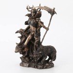 Hel Norse Goddess Antique Bronze Statue, 10.4 Inch
