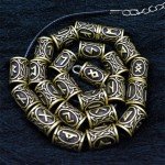 24Pcs Norse Viking Runes Beads for Jewelry