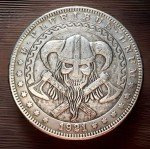 Norse Viking Skull Double Axe Coin Token