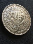 Norse Viking Skull Double Axe Coin Token