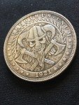 Norse Viking Skull Double Axe Coin Token