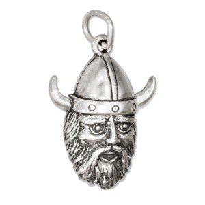 Viking Norseman Warrior Sterling Silver Charm Pendant