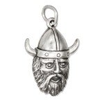 Viking Norseman Warrior Sterling Silver Charm Pendant