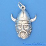 Viking Norseman Warrior Sterling Silver Charm Pendant