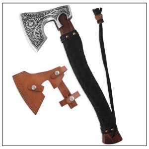Hand-Forged Damascus Steel Viking Camping Tomahawk