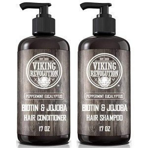 Viking Revolution Men's Biotin Shampoo and Conditioner Set