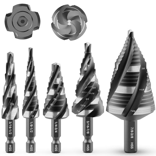 HSS Spiral Flute Step Drill Bit Set